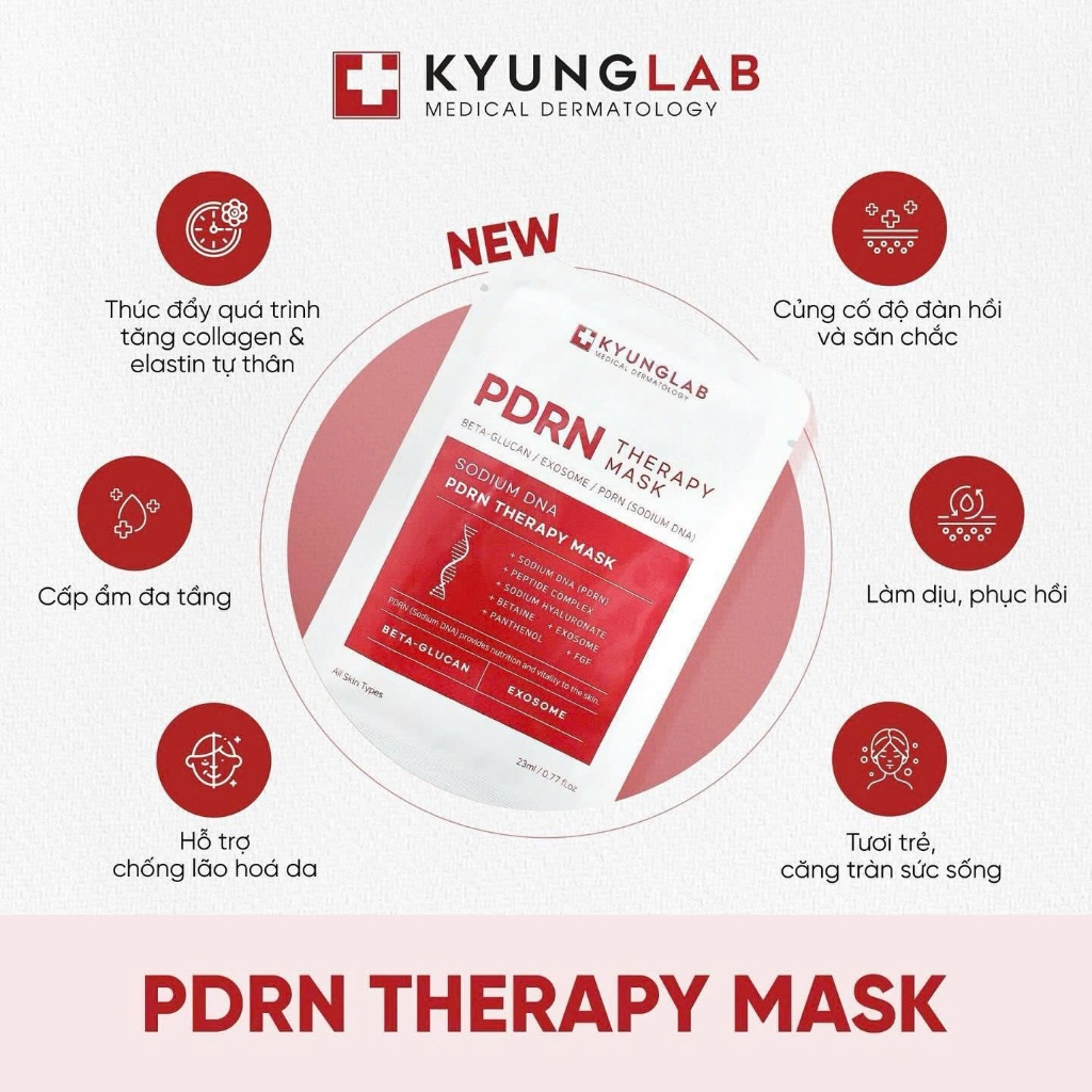 Set 10 mặt nạ dưỡng ẩm KyungLab PDRN Mask phục hồi da ngăn ngừa lão hoá
