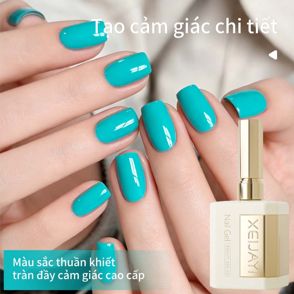 XEIJAYI 40ml - Sơn móng tay dạng gel màu xanh hồ mới, thích hợp cho các tiệm nail và tự làm tại nhà.