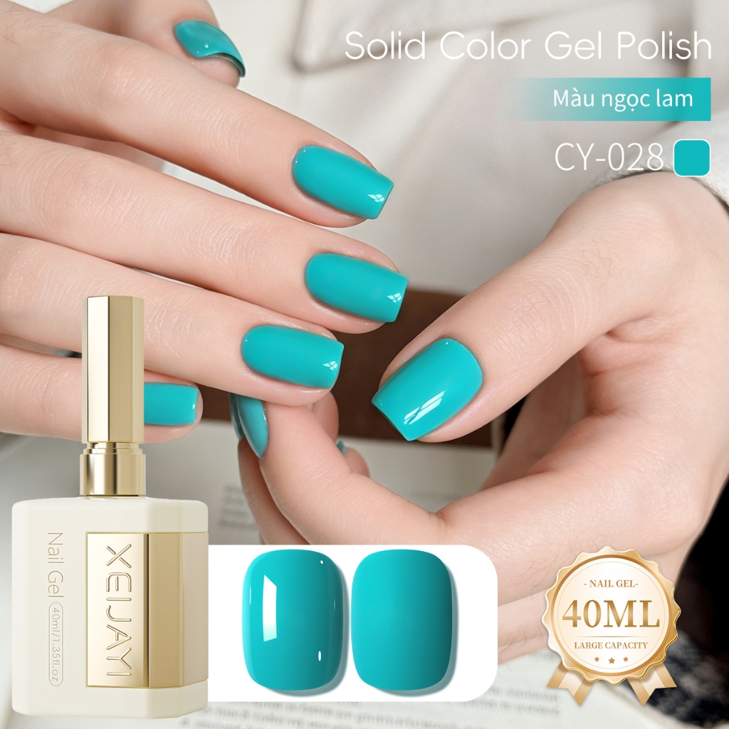 XEIJAYI 40ml - Sơn móng tay dạng gel màu xanh hồ mới, thích hợp cho các tiệm nail và tự làm tại nhà.