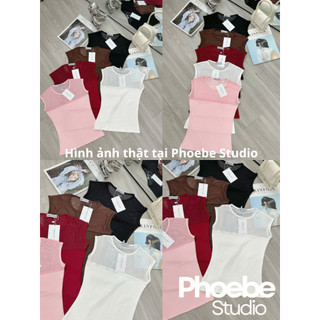Áo Thun Cổ Tròn Phối Lưới - Phoebe Studio [AO00294]