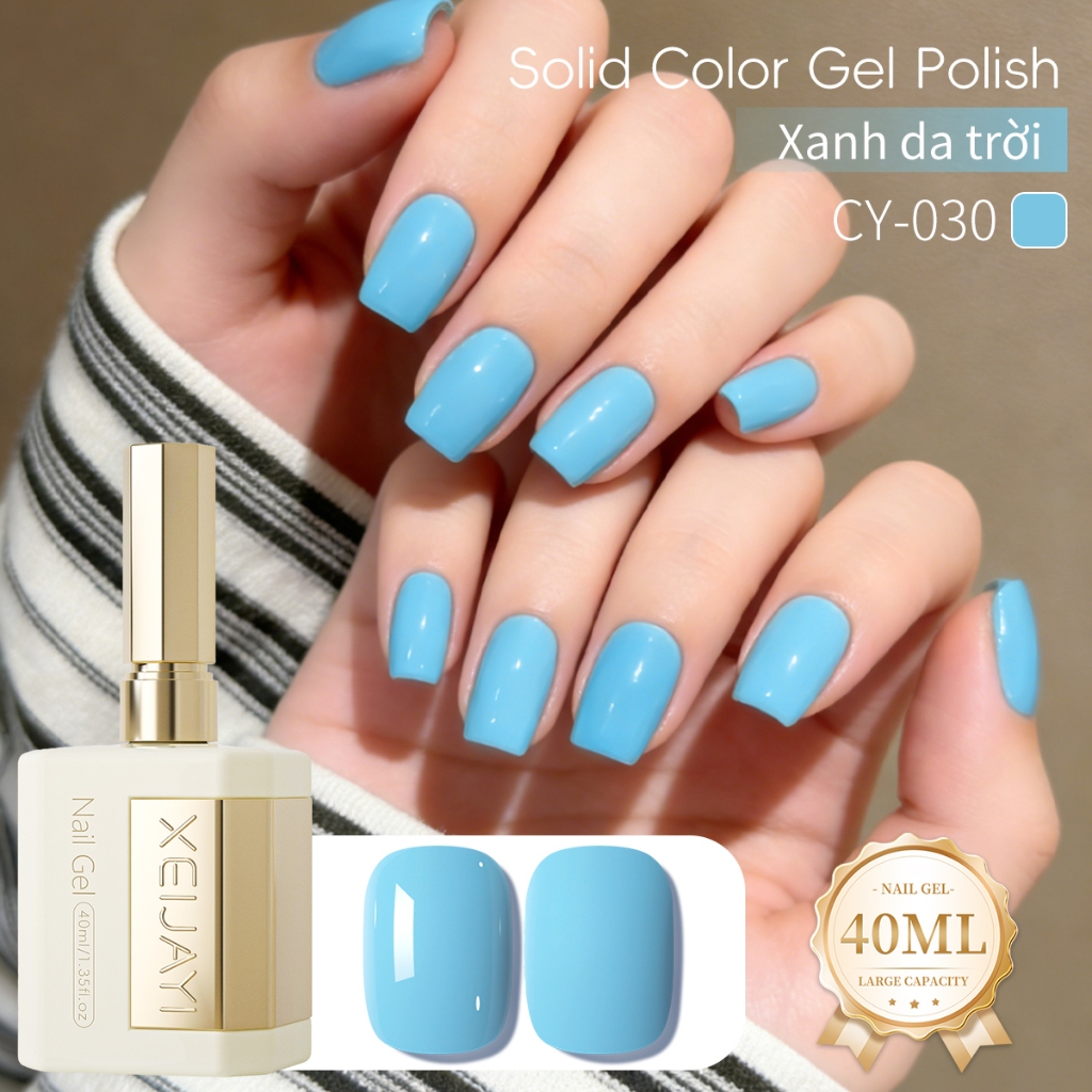 XEIJAYI 40ml -Sơn móng tay dạng gel màu xanh da trời, thời trang và bền màu, phù hợp cho các tiệm nail và tự làm tại nhà