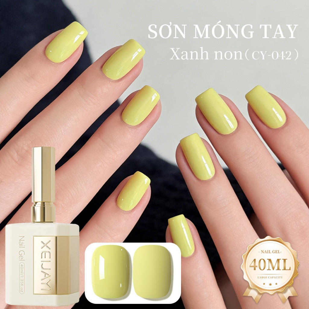 XEIJAYI 40ml - Sơn móng tay màu xanh lá cây mới, bền màu và rực rỡ, thích hợp cho các tiệm làm móng và các dự án DIY.