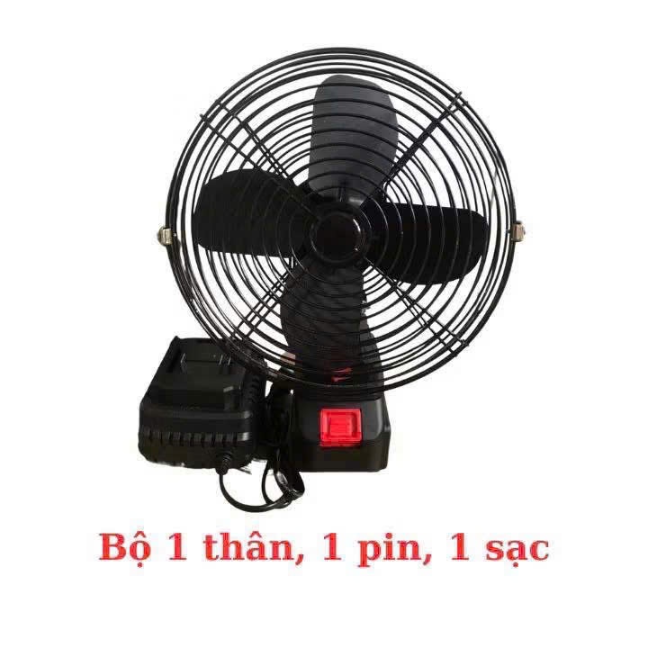 Quạt Tích Điện 8 Inch 10 Cell 48V – Quạt Để Bàn Mini 2 Tốc Độ, Gió Mạnh, Dùng Khi Mất Điện