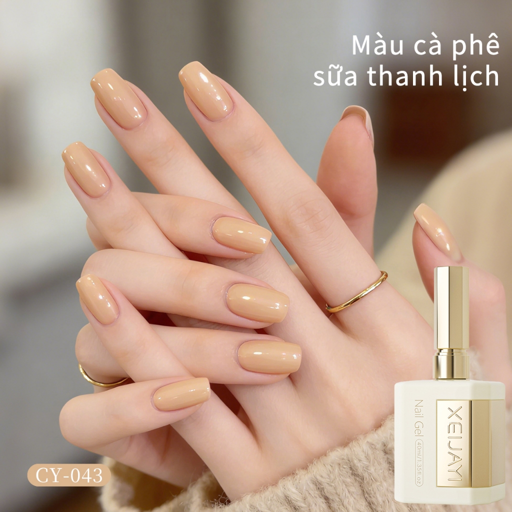 XEIJAYI 40ml - Sơn móng tay dạng gel màu nude yến mạch mới, bền màu và thích hợp sử dụng tại salon.