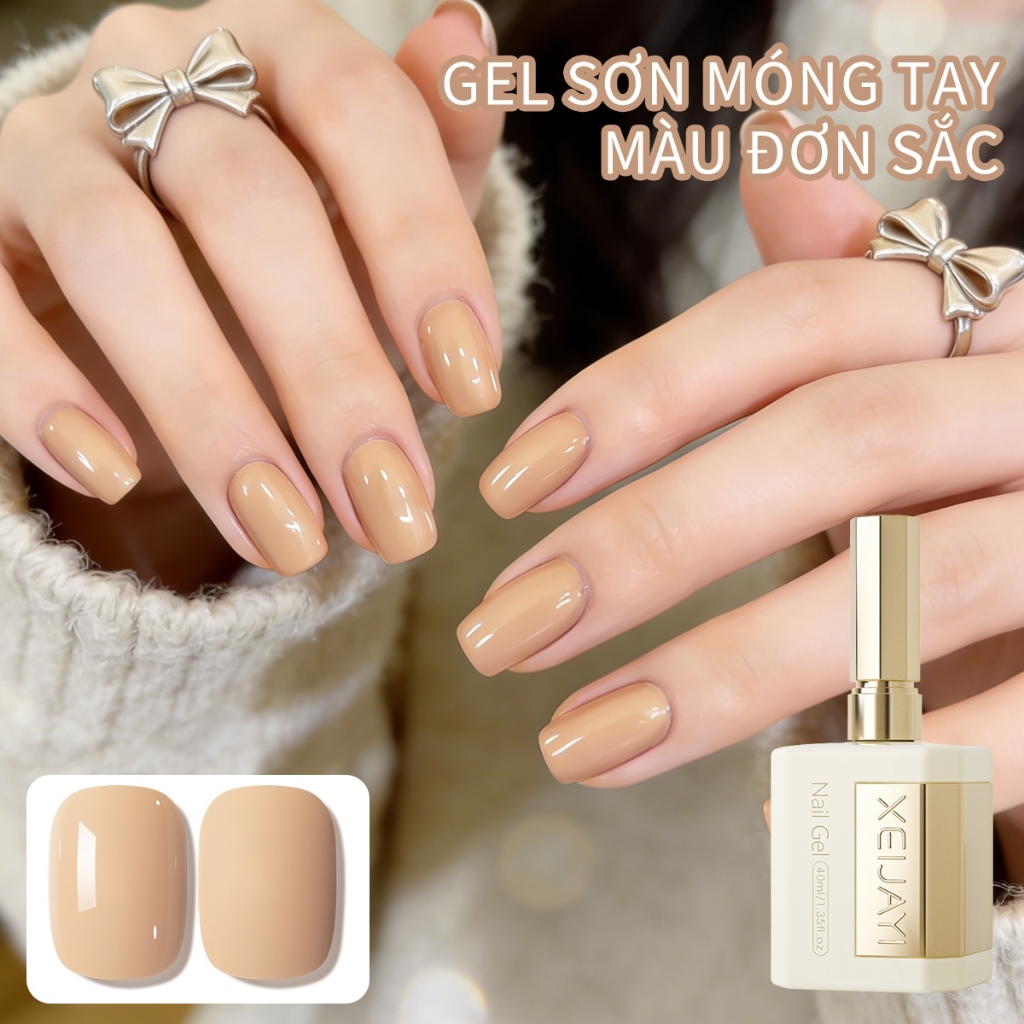 XEIJAYI 40ml - Sơn móng tay dạng gel màu nude yến mạch mới, bền màu và thích hợp sử dụng tại salon.