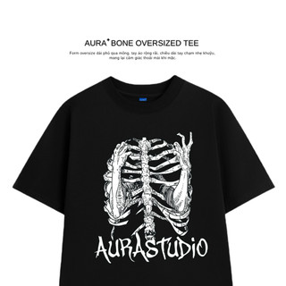 Áo thun Aura✦ BONE Oversized Tee 100% Cotton Unisex T-shirt