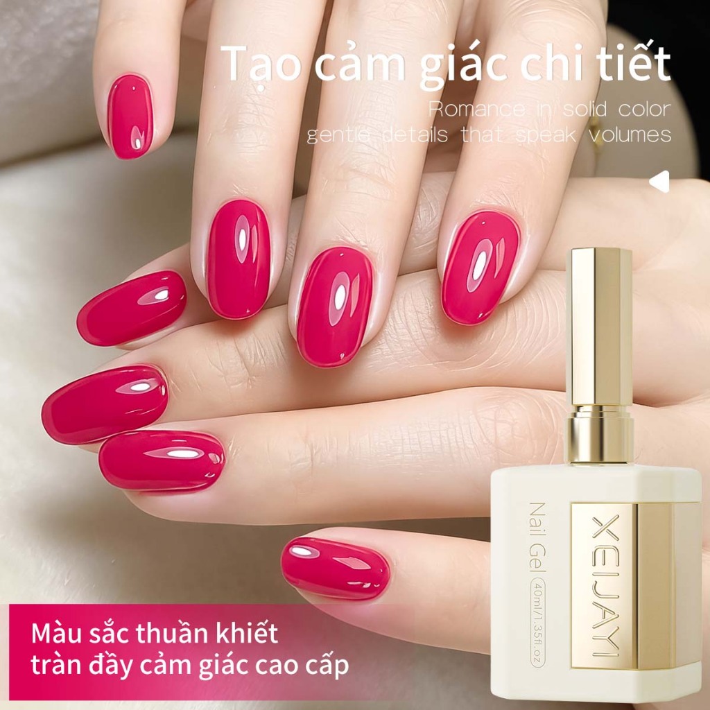 XEIJAYI 40ml - Sơn móng tay dạng gel màu thanh long, độ bão hòa cao, thích hợp cho các tiệm nail và các dự án DIY.