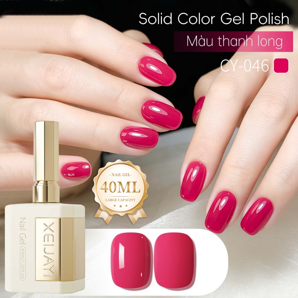 XEIJAYI 40ml - Sơn móng tay dạng gel màu thanh long, độ bão hòa cao, thích hợp cho các tiệm nail và các dự án DIY.