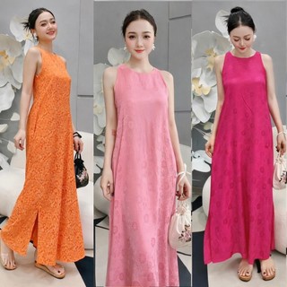 Váy suông nữ dáng dài  sang chảnh, Váy sát nách suông tiểu thư,Đầm đi biển, dạo phố 2 dây cho nữ chất lụa VD03- BIATON