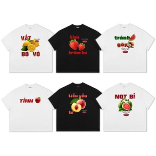 Áo Thun  Trái Cây", Form Boxy Rộng Unisex 250Gsm 100% Cotton