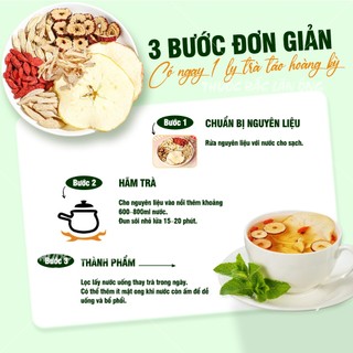 Trà táo đỏ hoàng kỳ, set trà mix bổ khí huyết, dưỡng nhan, chống lão hóa, giảm căng thẳng