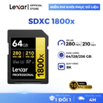 Thẻ nhớ SDXC Lexar 1800x  UHS-II 64GB 128GB 256GB, tốc độ 280MB/s cho máy ảnh, máy quay — ảnh 1