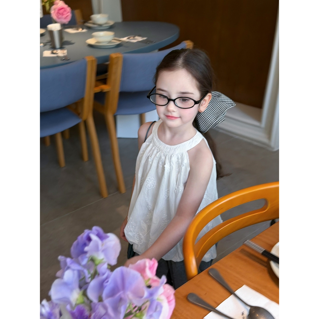 CANDI MIMI Áo yếm trắng thêu hoa cao cấp - NW6181