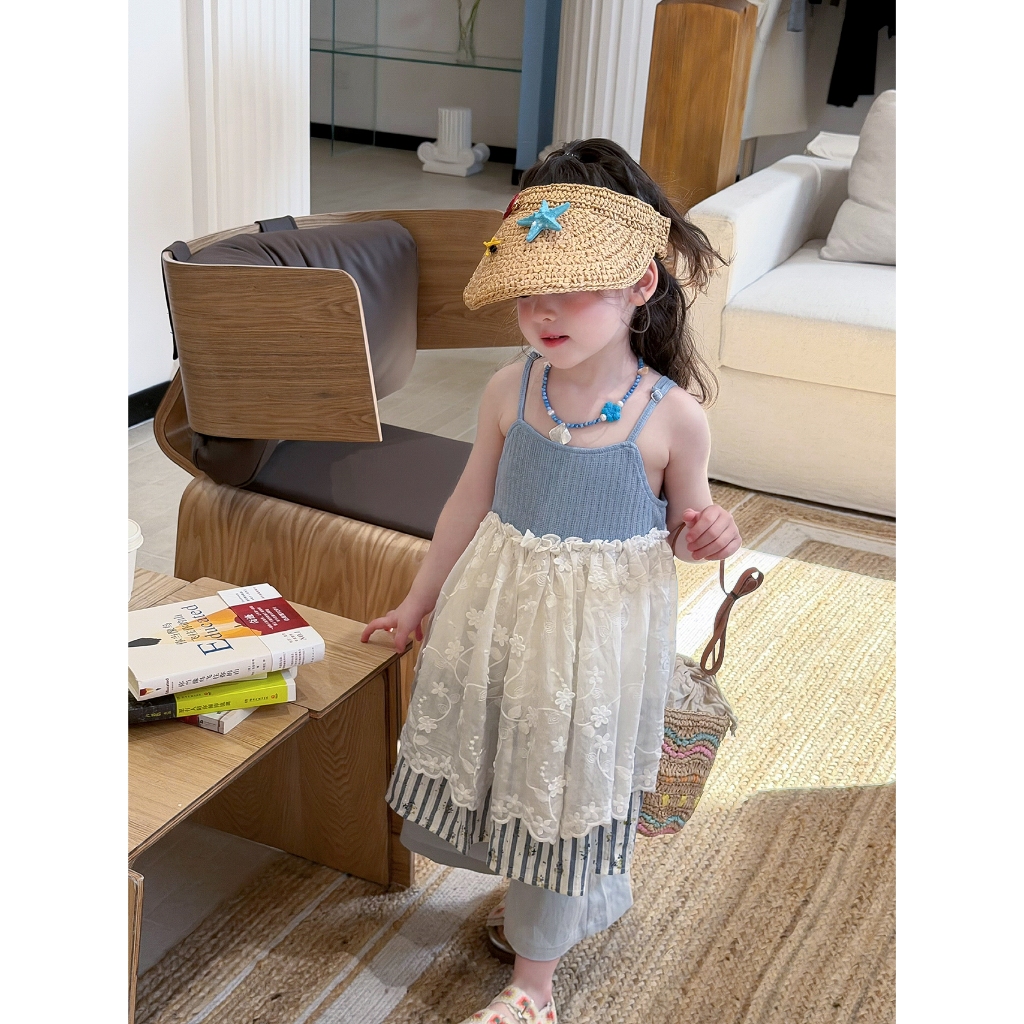 CANDI MIMI Váy babydoll phối voan và kẻ - NW6310