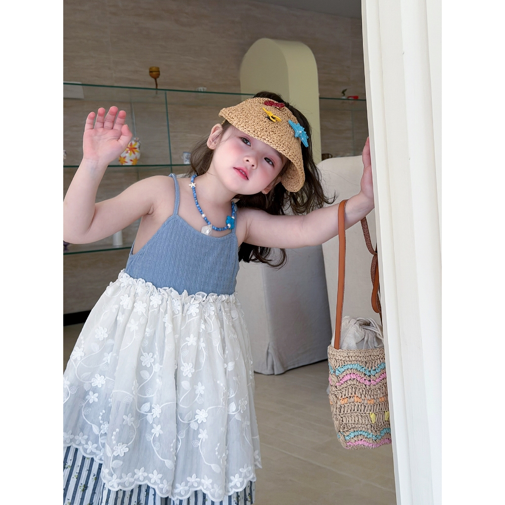 CANDI MIMI Váy babydoll phối voan và kẻ - NW6310