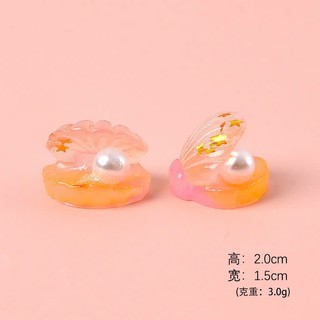Set Charm Vỏ Sò Ngọc Trai Pastel Trong Suốt Lấp Lánh Phong Cách Đại Dương Mermaid Trang Trí Dép Cute Xinh