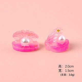 Set Charm Vỏ Sò Ngọc Trai Pastel Trong Suốt Lấp Lánh Phong Cách Đại Dương Mermaid Trang Trí Dép Cute Xinh