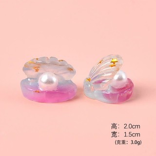 Set Charm Vỏ Sò Ngọc Trai Pastel Trong Suốt Lấp Lánh Phong Cách Đại Dương Mermaid Trang Trí Dép Cute Xinh