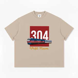 Áo thun yêu nước form Boxy Halev Brand in hình đoàn tàu Việt Nam chất Cotton Premium 260gsm