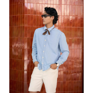 Áo Sơ Mi Jeans Nam Tay Dài Trơn Form Regular - Routine 10S25DSH004
