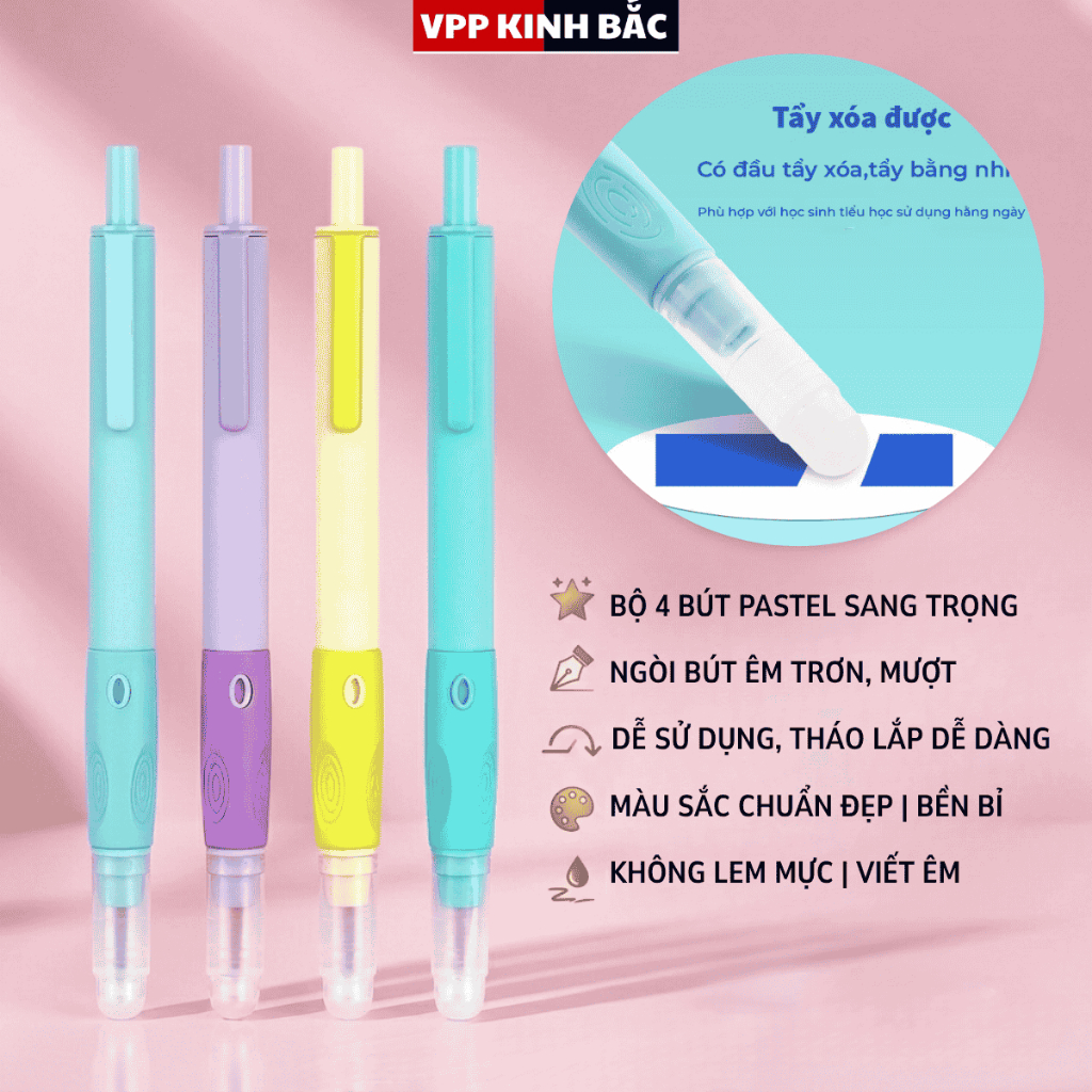 Bút Máy Bấm Ngòi F39 Màu Mới Nhất - Bút Có Thể Tẩy Xóa, Phù Hợp Với Các Bé Lớp1 Đến 5,Ngòi EF 0.38mm.