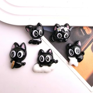 Set Charm Mèo Đen Mắt To Long Lanh Cute Hoạt Hình Trang Trí Dép