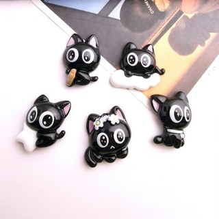 Set Charm Mèo Đen Mắt To Long Lanh Cute Hoạt Hình Trang Trí Dép