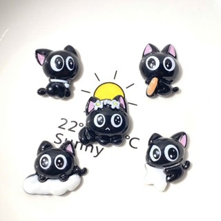 Set Charm Mèo Đen Mắt To Long Lanh Cute Hoạt Hình Trang Trí Dép