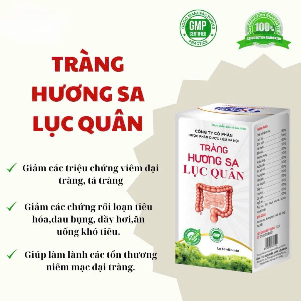 Viên uống Tràng Hương Sa Lục Quân Hỗ trợ cho Người bị Vm Đại Tràng, Giảm Đầy Hơi, Khó Tiêu - Hộp 60 viên