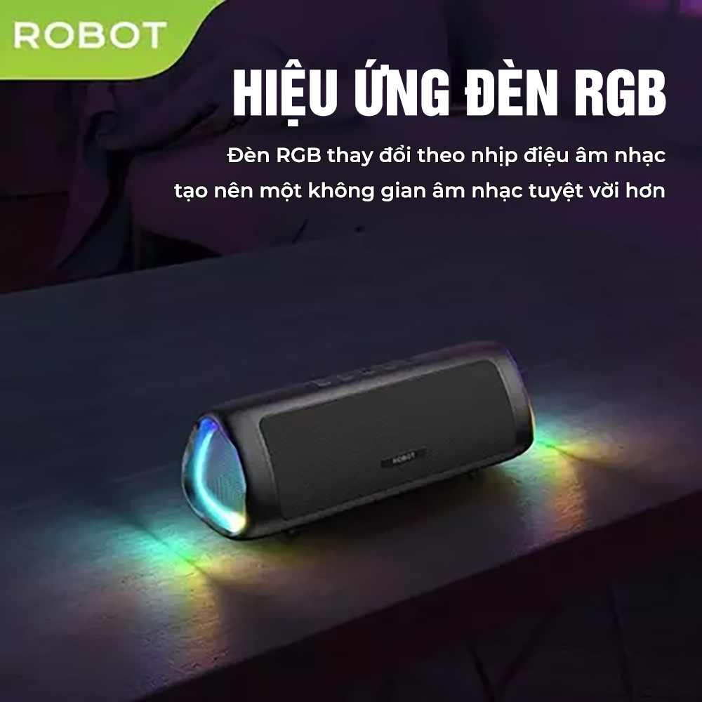 Loa Bluetooth 5.3 Robot RB525 10W Bass Mạnh  có Đèn Led RGB, Kháng Nước, Pin Trâu