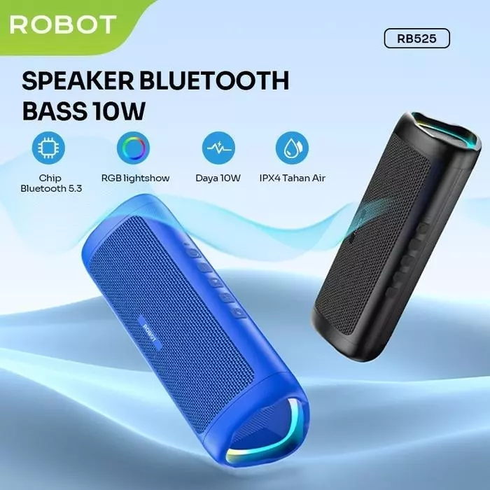 Loa Bluetooth 5.3 Robot RB525 10W Bass Mạnh  có Đèn Led RGB, Kháng Nước, Pin Trâu
