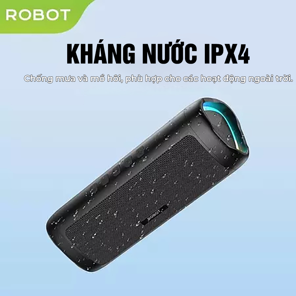 Loa Bluetooth 5.3 Robot RB525 10W Bass Mạnh  có Đèn Led RGB, Kháng Nước, Pin Trâu