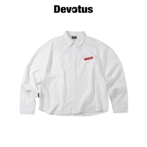 Áo Sơ Mi Trắng Rã Rập in kéo lụa form Boxy Devotus Local Brand - Ego Shirts