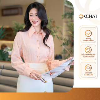 Áo Sơ Mi Nữ 𝐂𝐂𝐇𝐀𝐓 Dáng Suông Kiểu Lucia Chất Liệu Voan Cao Cấp 25FDV2031ST