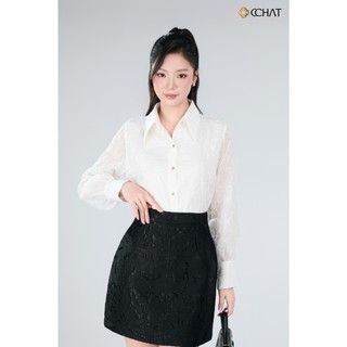 Áo Sơ Mi Nữ 𝐂𝐂𝐇𝐀𝐓 Dáng Suông Kiểu Lucia Chất Liệu Voan Cao Cấp 25FDV2031ST
