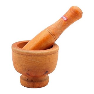 Bộ Chày Cối Gỗ Tự Nhiên – Size 12cm đến 15cm – Dày Dặn Giã Tiêu, Tỏi, Gừng