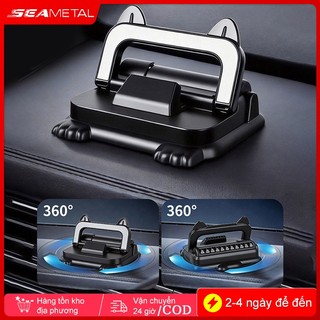 SEAMETAL Bảng điều khiển Giá đỡ điện thoại ô tô điện thoại ô tô Biển số đỗ xe 360° Xoay ổn định Giá đỡ