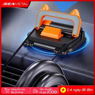 SEAMETAL Bảng điều khiển Giá đỡ điện thoại ô tô điện thoại ô tô Biển số đỗ xe 360° Xoay ổn định Giá đỡ