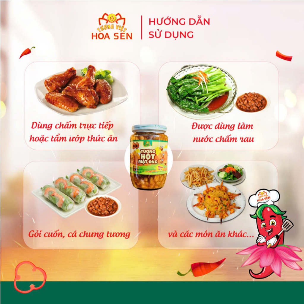 Tương Hột Tương Việt Hoa Sen Mật Ong, Hủ Thủy Tinh 420g