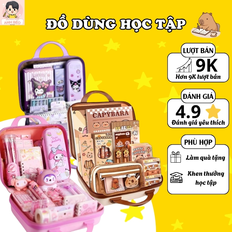 Set Quà Tặng Đồ Dùng Học Tập Cho Bé – Văn Phòng Phẩm Cute, Hộp Bút Dễ Thương Tặng Sinh Nhật, Trung Thu