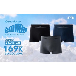 [BST SỊP ÊM] Combo 3 quần lót nam dáng boxer  YODY cạp cao thoải mái co giãn MCUN26A005