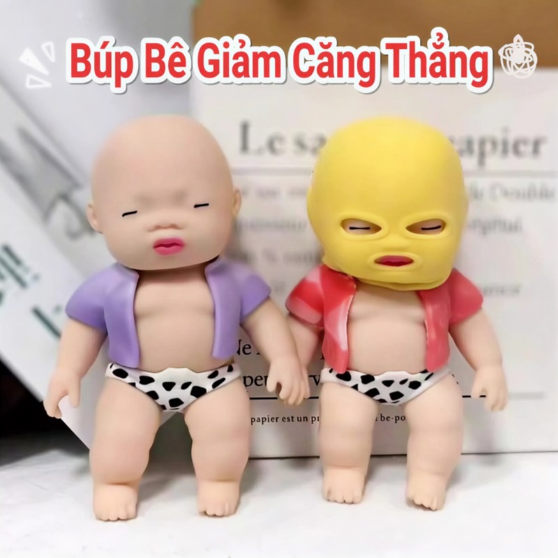Búp Bê Xấu Xí Mũ Vàng Áo Đỏ - Giảm Stress Siêu Thư Giãn