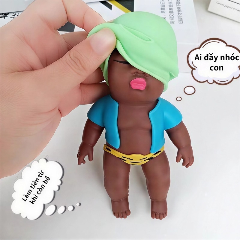 Búp Bê Xấu Xí Mũ Vàng Áo Đỏ - Giảm Stress Siêu Thư Giãn