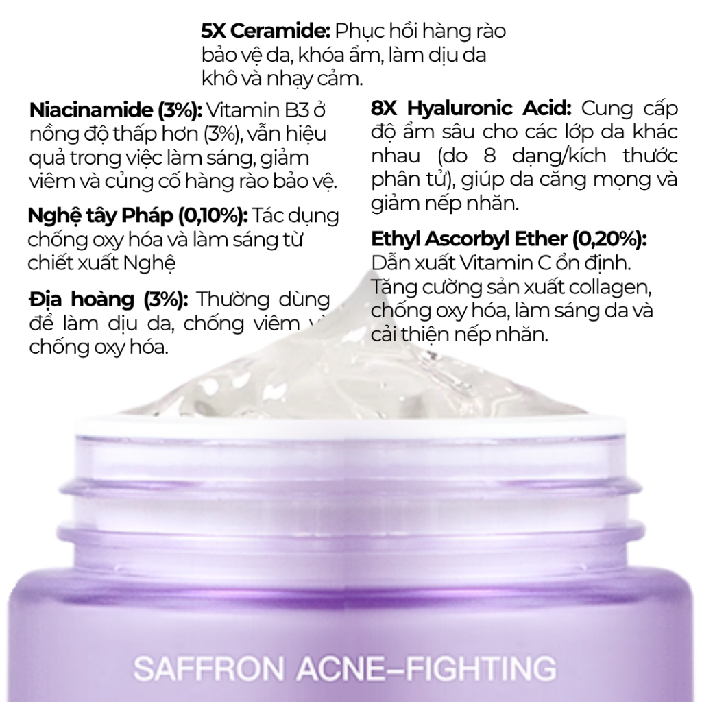 Gel Dưỡng Ẩm BONNE MINE 5X Ceramide Dưỡng Ẩm Suốt 72 Giờ, Hỗ Trợ Ngừa Mụn, Giúp Da Căng Mịn 50g