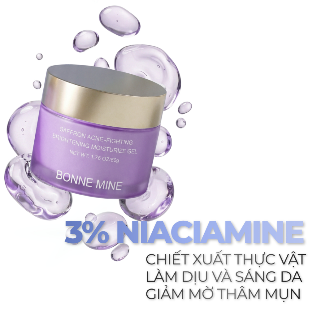 Gel Dưỡng Ẩm BONNE MINE 5X Ceramide Dưỡng Ẩm Suốt 72 Giờ, Hỗ Trợ Ngừa Mụn, Giúp Da Căng Mịn 50g