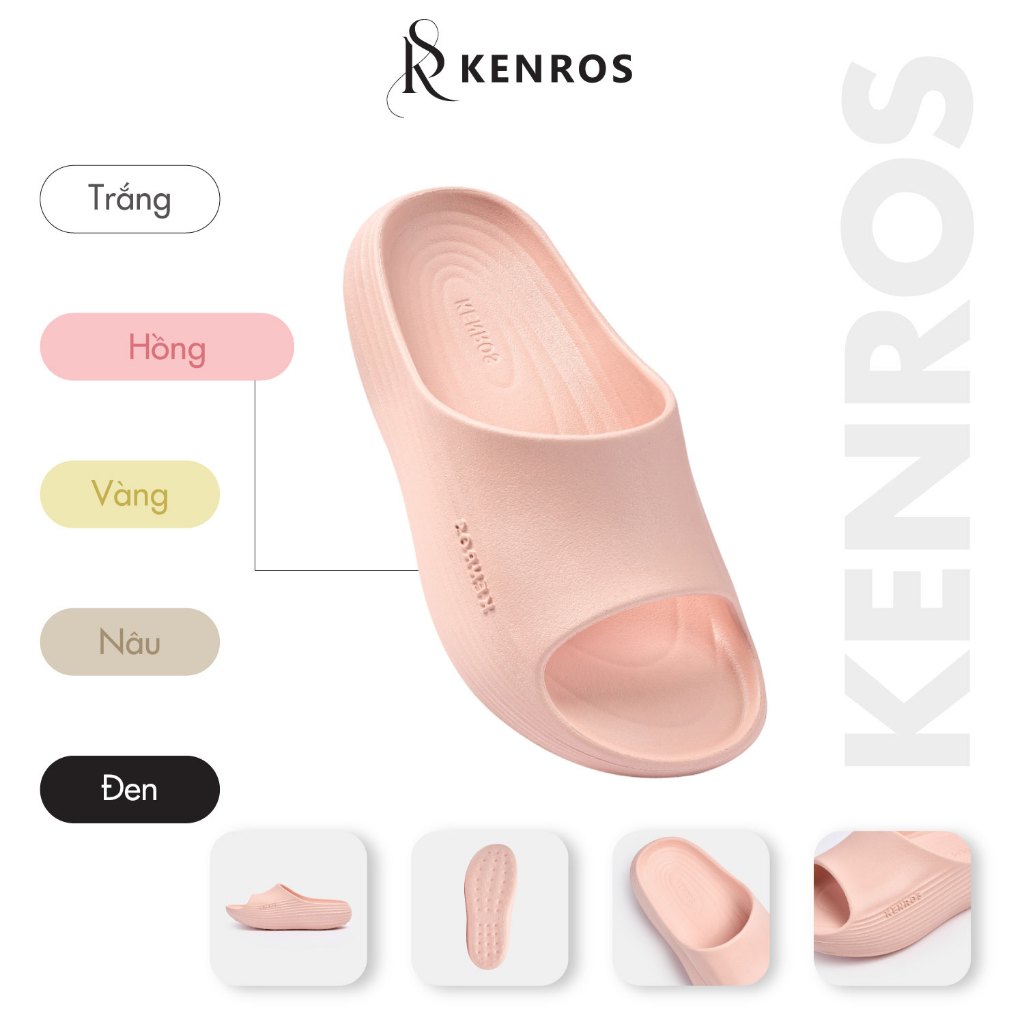 Dép Bánh Mì Nam Nữ Quai Ngang Kenros, Chất Liệu Đúc Nguyên Khối, Chống Trơn Trượt, Dễ Di Chuyển