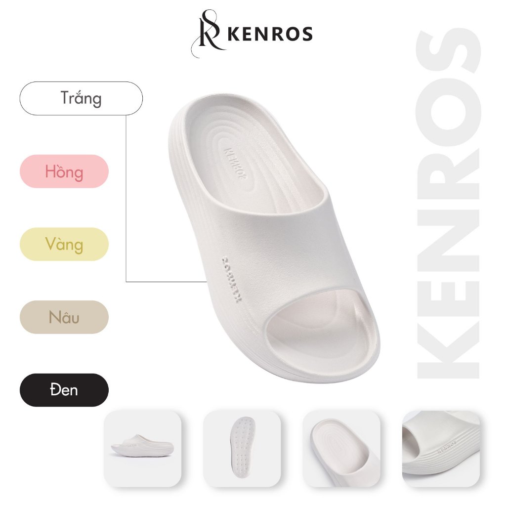 Dép Bánh Mì Nam Nữ Quai Ngang Kenros, Chất Liệu Đúc Nguyên Khối, Chống Trơn Trượt, Dễ Di Chuyển