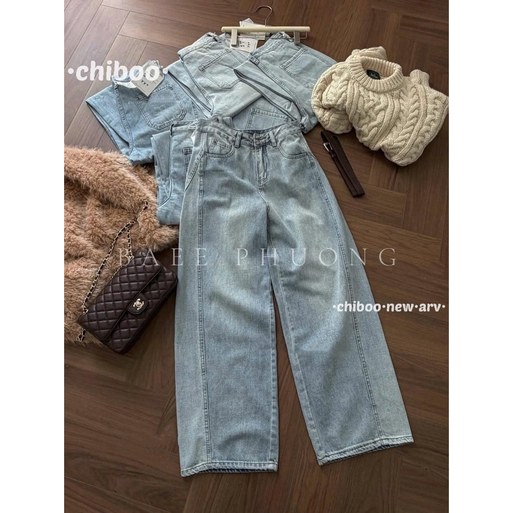 Quần jeans suông trơn siêu hot