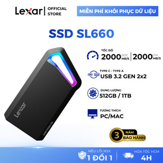 Ổ Cứng SSD Di Động Lexar SL660 BLAZE 1TB USB 3.2 Tốc Độ 2000mbs Kèm Led RGB