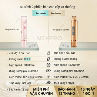 [CHE TÊN] Máy cạo lông bikini hai đầu NEXPRO Chuyên Dụng cạo sạch an toàn , hiệu quả cao